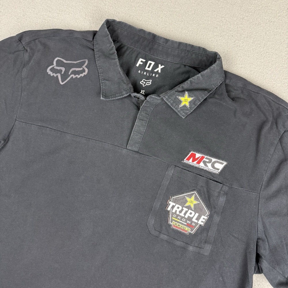 Team Rockstar Polo Shirt Fox Racing Airline HRC Pit Crew Mens‎ Sz XL Trudri